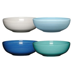 Fiesta Mixed Coastal Blue Bistro Coupe 7 5/8-Inch 38OZ Medium Bowls, Set of 4