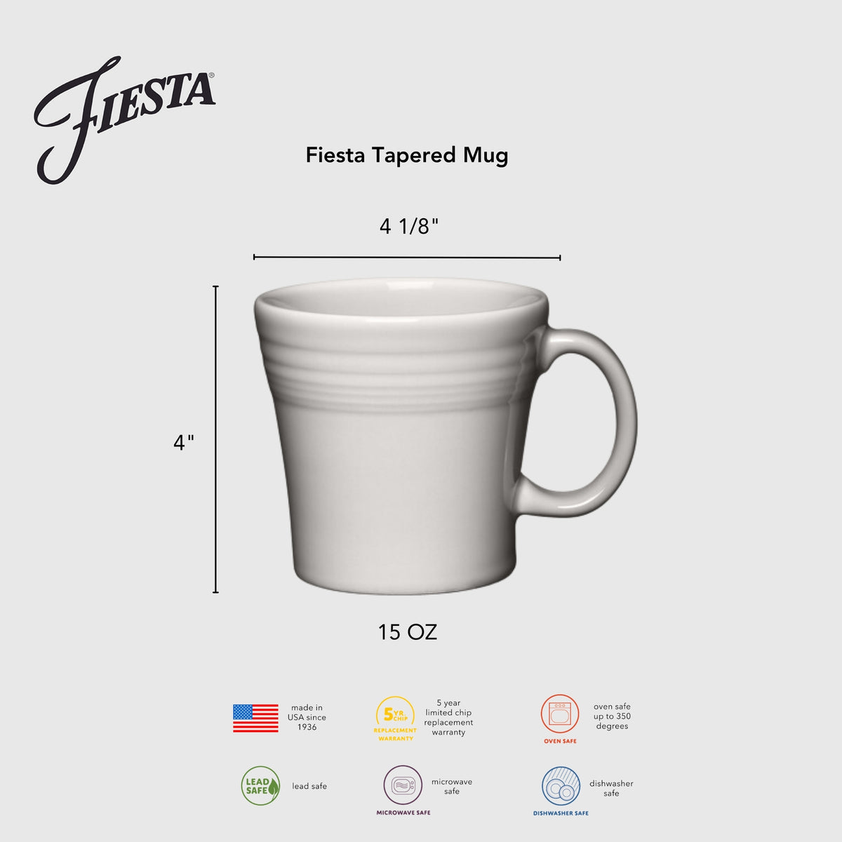 Fiesta Mixed Coastal Blues 15 OZ Set of 4 Mixed Tapered Mug Set - Image 2