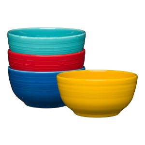 Fiesta Mixed Vibrant Bistro Coupe 5 1/2 Inch Cereal Bowl 22 oz, Set of 4