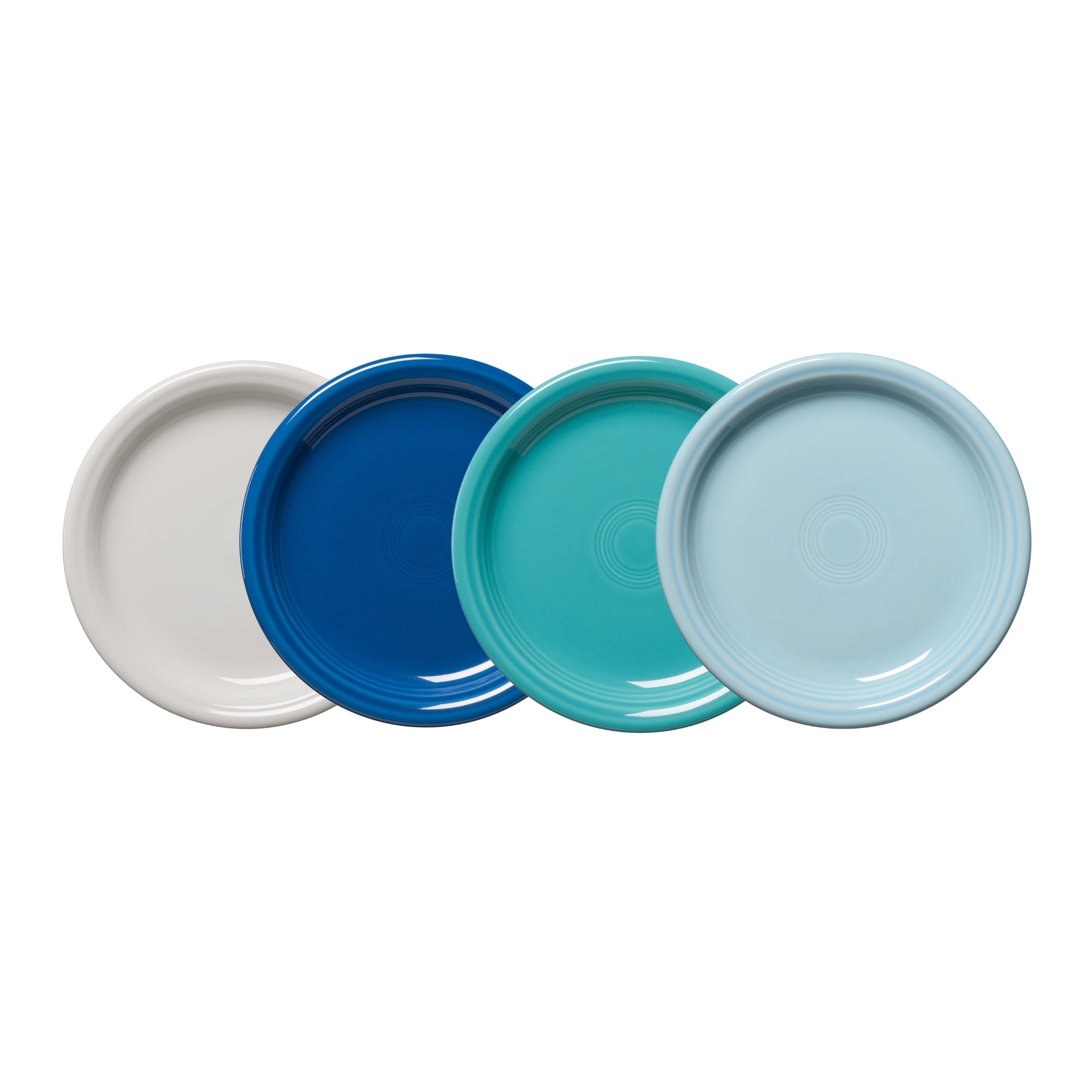 Fiesta Mixed Coastal Blues Bistro Coupe 7 1/4 Inch Salad Plate, Set of 4