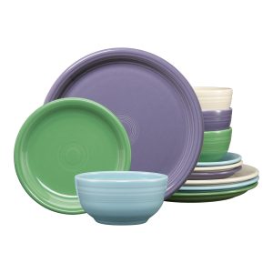 Fiesta Lavender Bloom Mixed Color Bistro Coupe 12-Piece Dinnerware Set, Service for 4