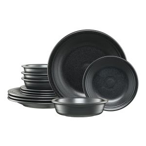 Fiesta Classic Rim 12-Piece Dinnerware Set, Service for 4, Foundry