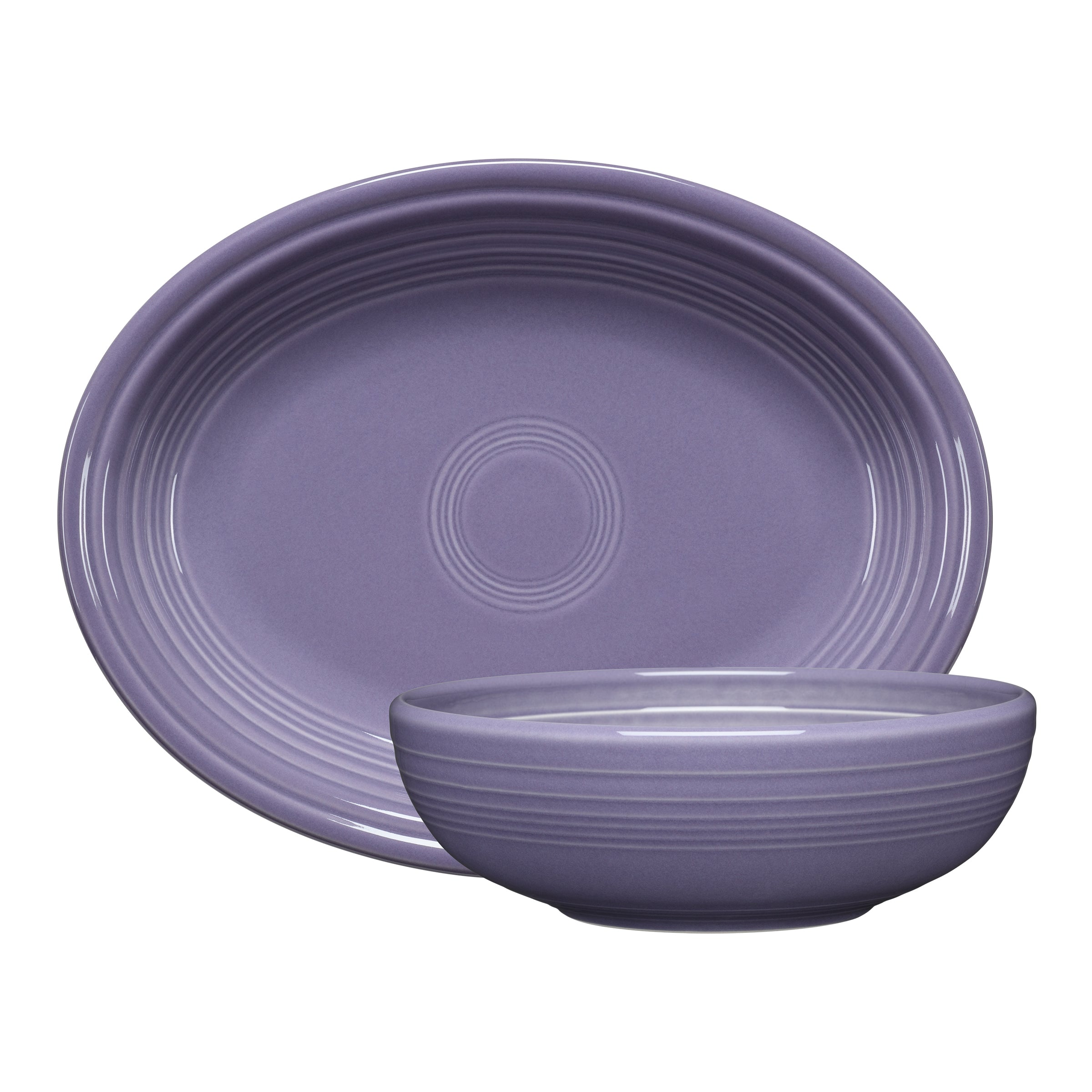 Fiesta Lavender 2-Piece Serve Set 11 5/8 Inch Oval Platter & 38 OZ Bistro Bowl