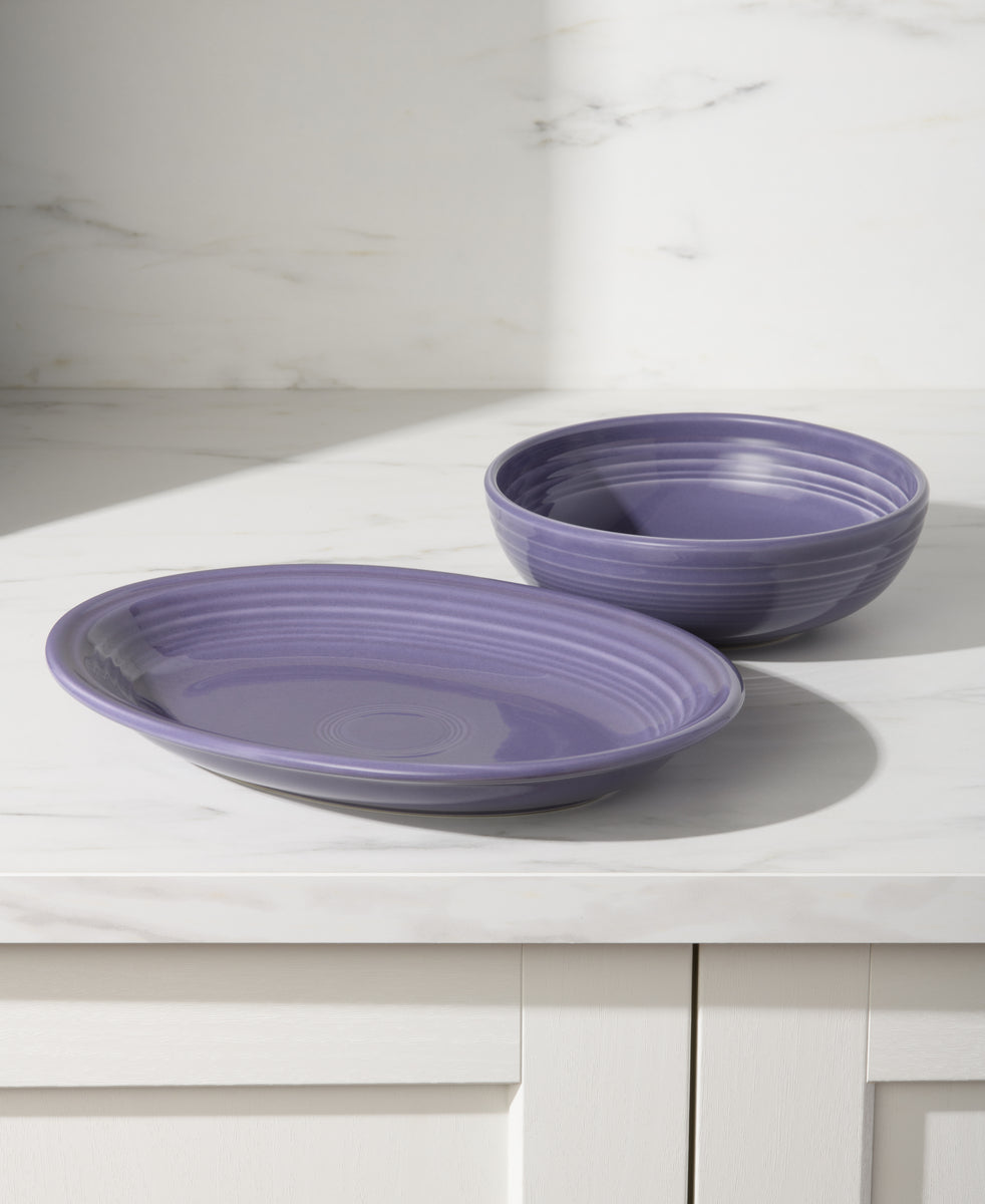 Fiesta Lavender 2-Piece Serve Set 11 5/8 Inch Oval Platter & 38 OZ Bistro Bowl - Image 2