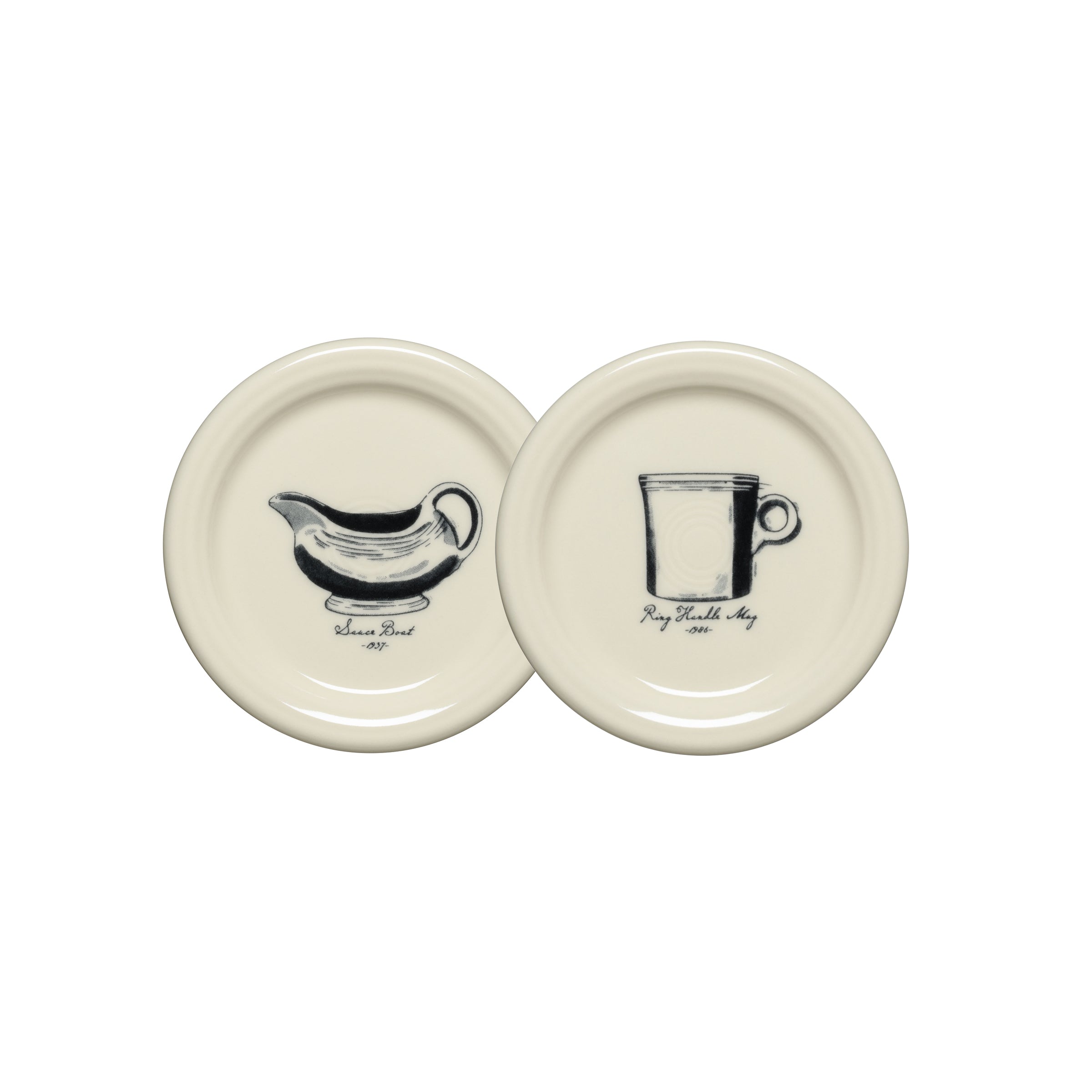 Fiesta Fiesta Icons Classic Ring Handle Mug and Sauceboat, Set of 2, 4 3/8 Inch Coaster and Mug Covers, Set 2