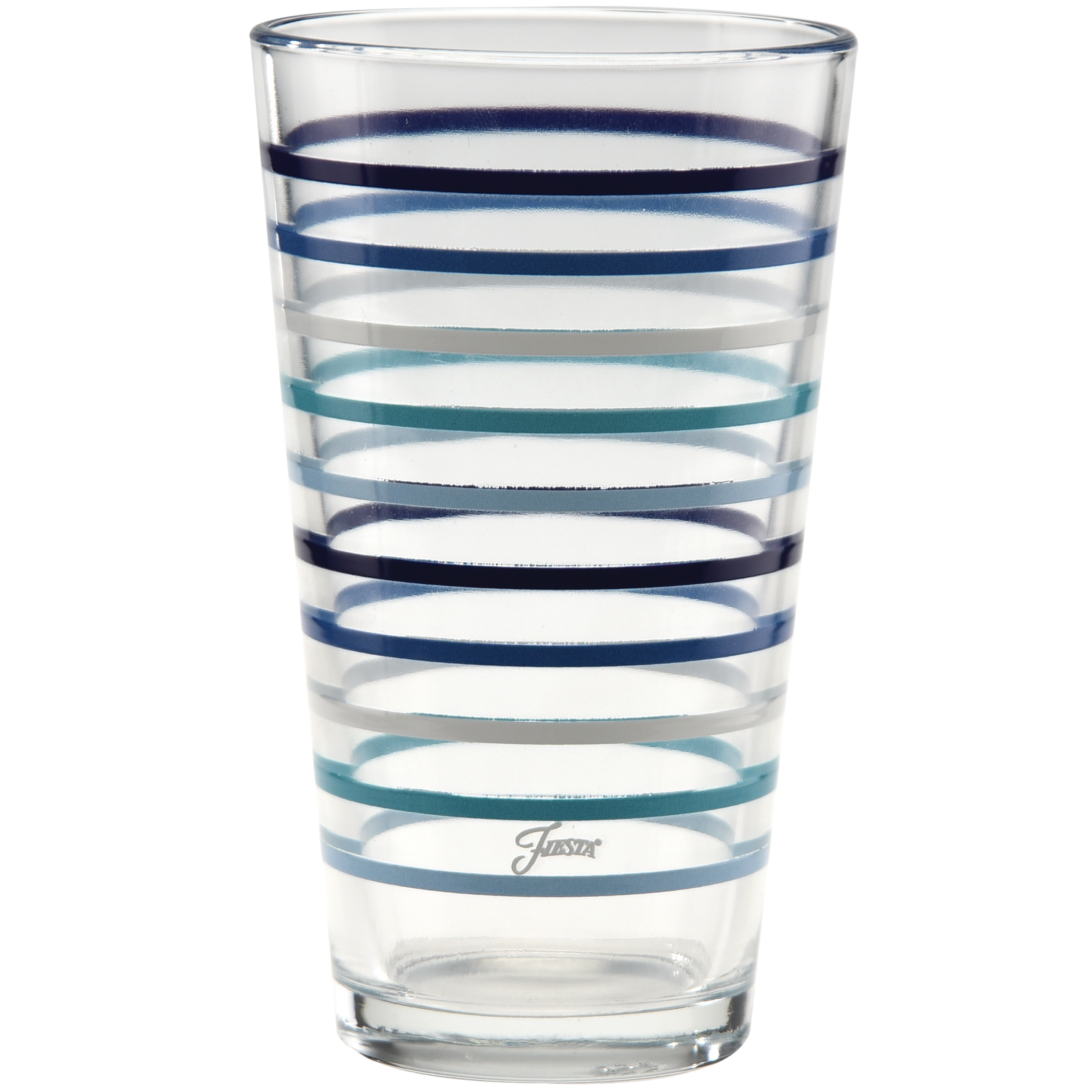 Fiesta 16 oz. Fiesta Coastal Blues Thin Stripe Cooler Glass - Set of 4 - Image 2