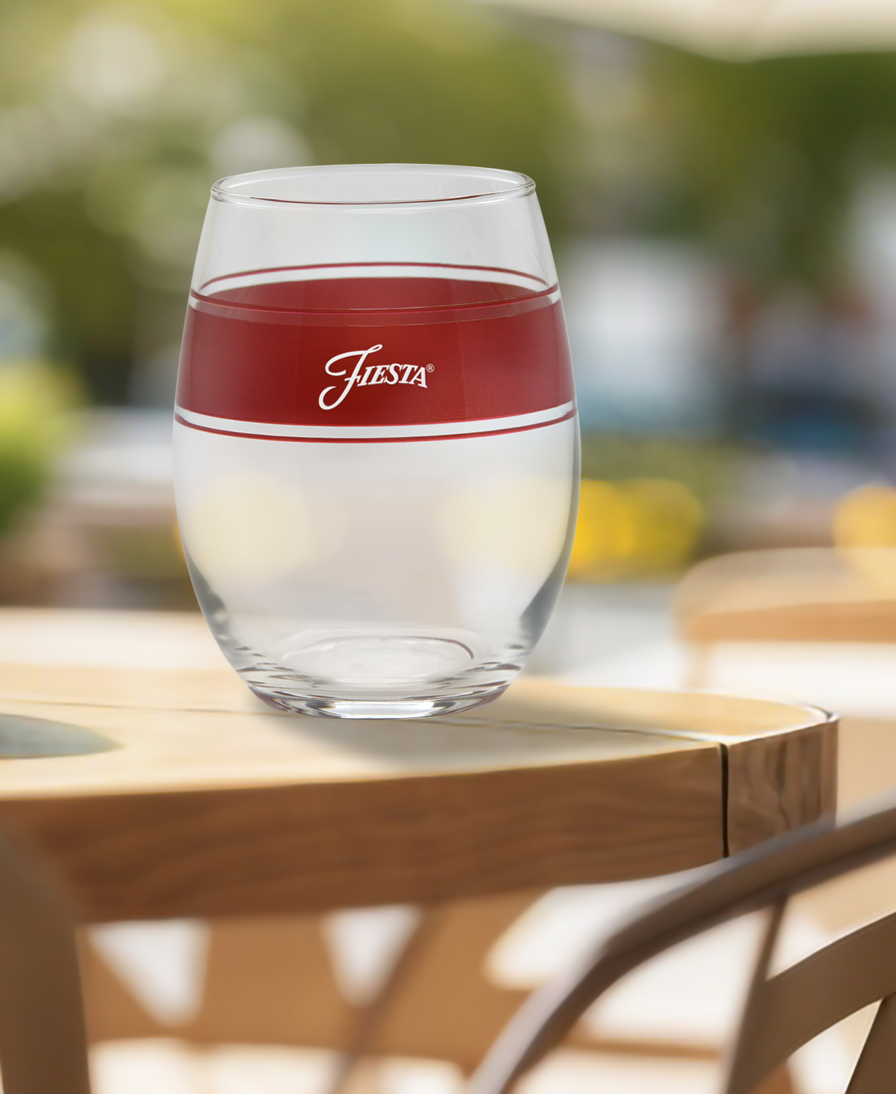 Fiesta 15 oz. Fiesta® Frame Stemless Wine Scarlet – Set of 4 - Image 2