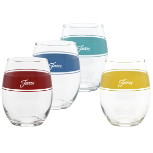 Fiesta Vibrant 15 oz. Frame Stemless Wine Glass Mixed Color – Set of 4