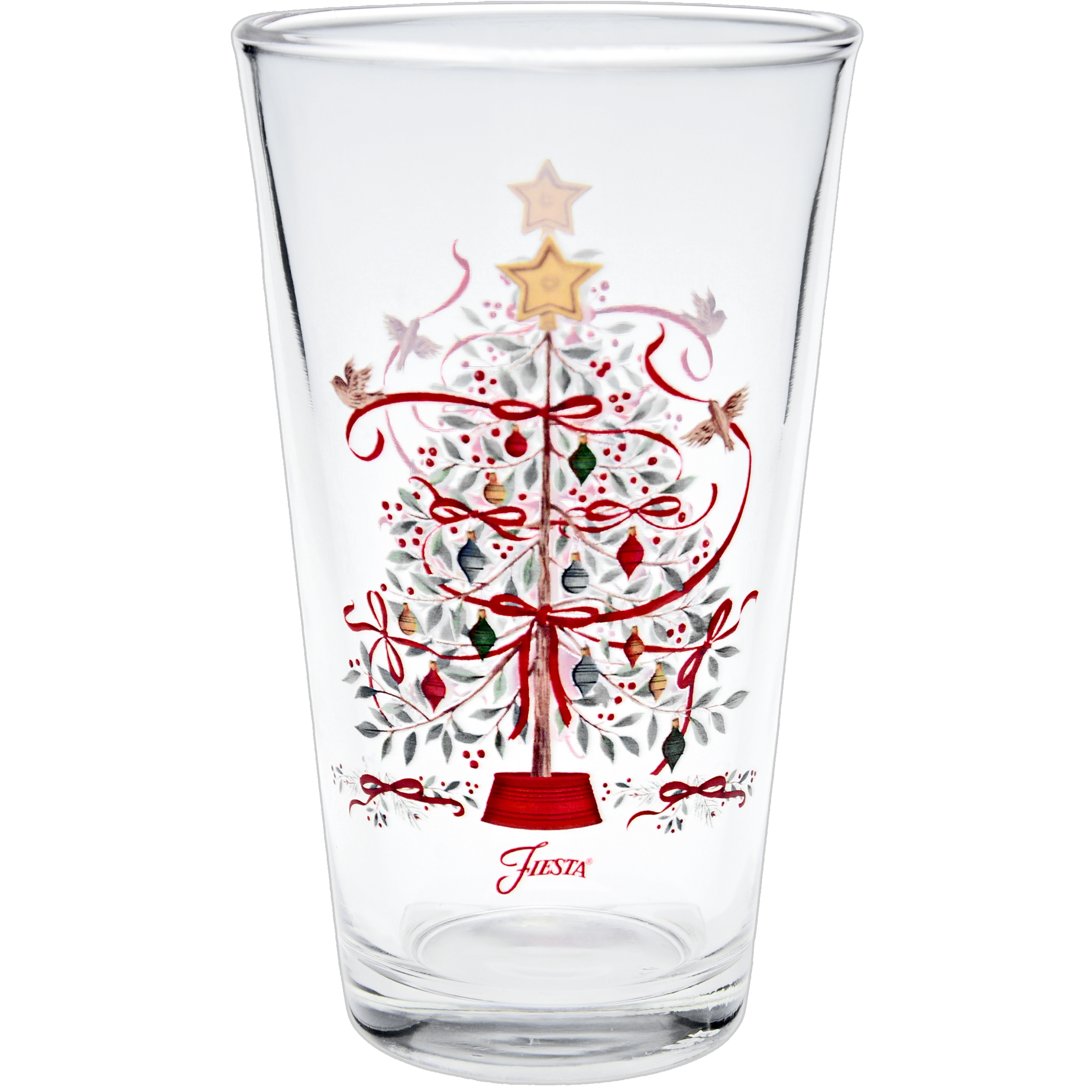 Fiesta Holly Berry Christmas Tree 16 oz. Cooler Glass - Set of 4 - Image 3