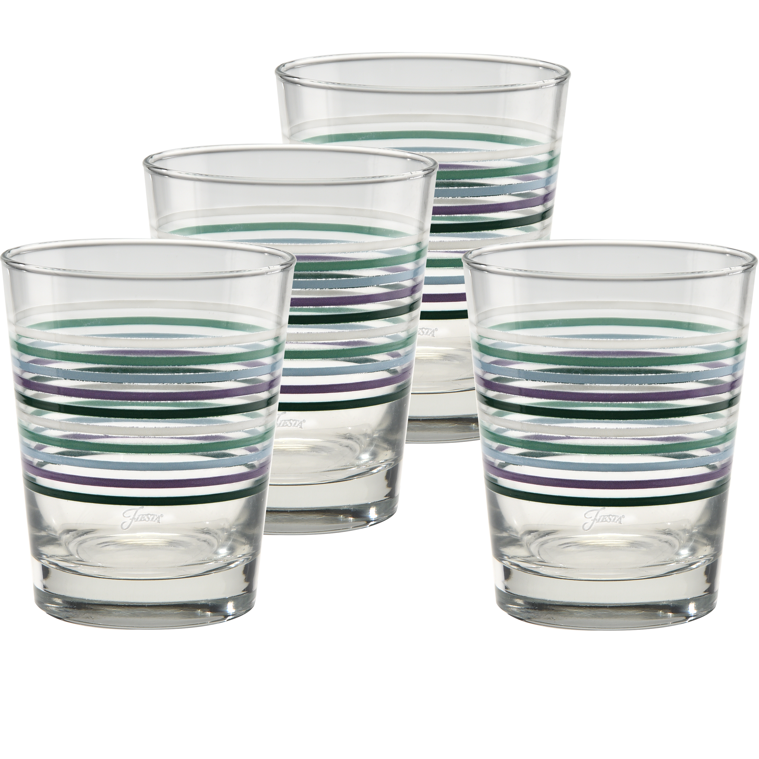 Fiesta Fiesta Lavender Bloom Thin Stripe 15 oz. Tapered Double Old Fashion - Set of 4