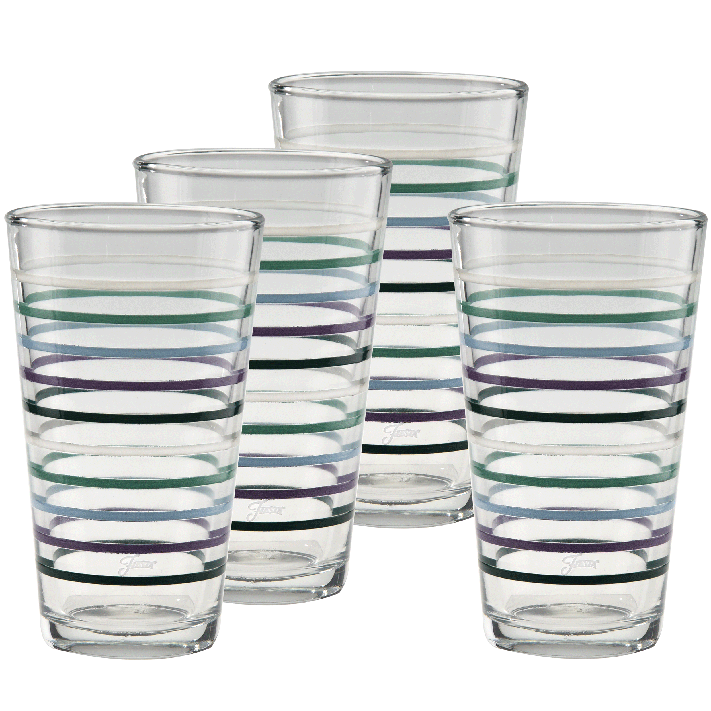 Fiesta 16 oz. Fiesta Lavender Bloom Thin Stripe Cooler Glass - Set of 4