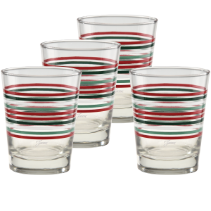 Fiesta Fiesta Christmas Thin Stripe 15 oz. Tapered Double Old Fashion - Set of 4