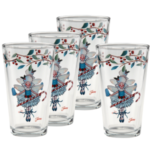Fiesta Nutcracker Sugar Plum Fairy 16 oz. Cooler Glass - Set of 4