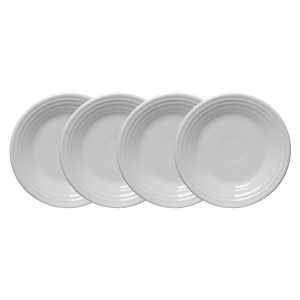 Fiesta White Classic Rim 9 Inch Luncheon Plate, Set of 4