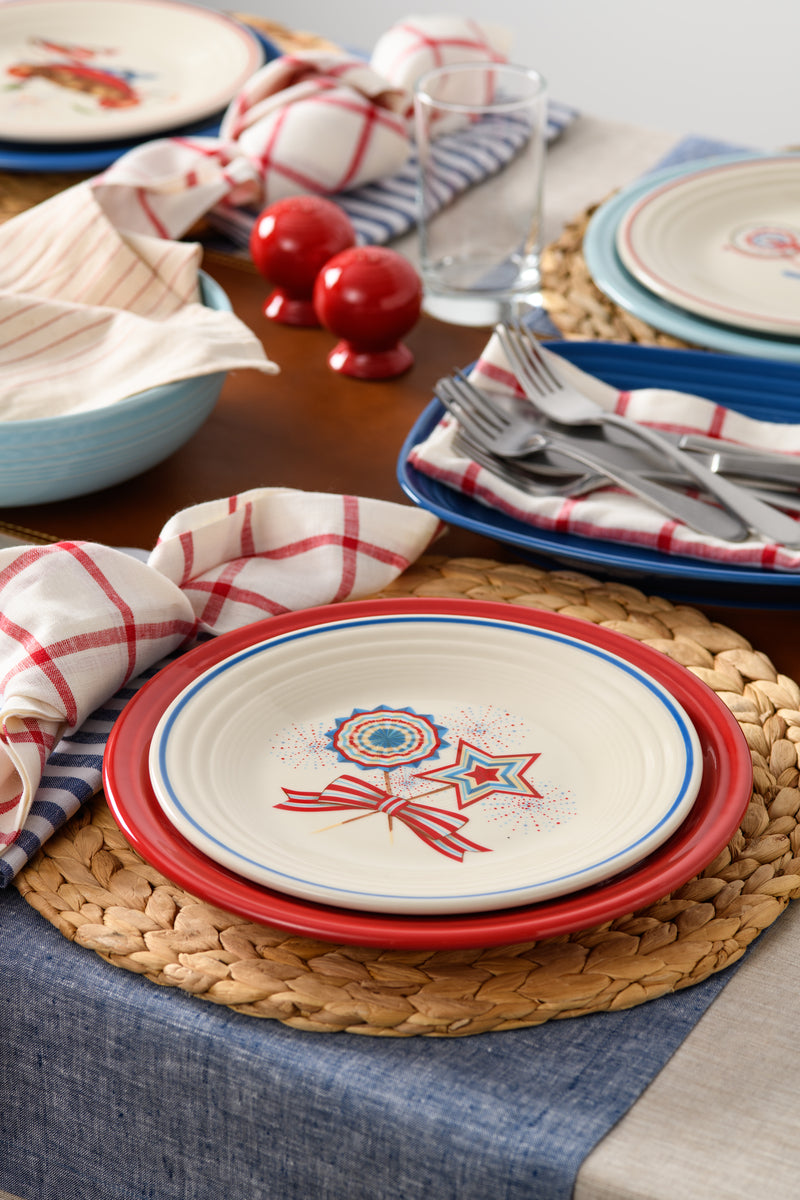 Fiesta Americana Fan, Star, & Bow Classic Rim 9 Inch Luncheon Plate - Image 2