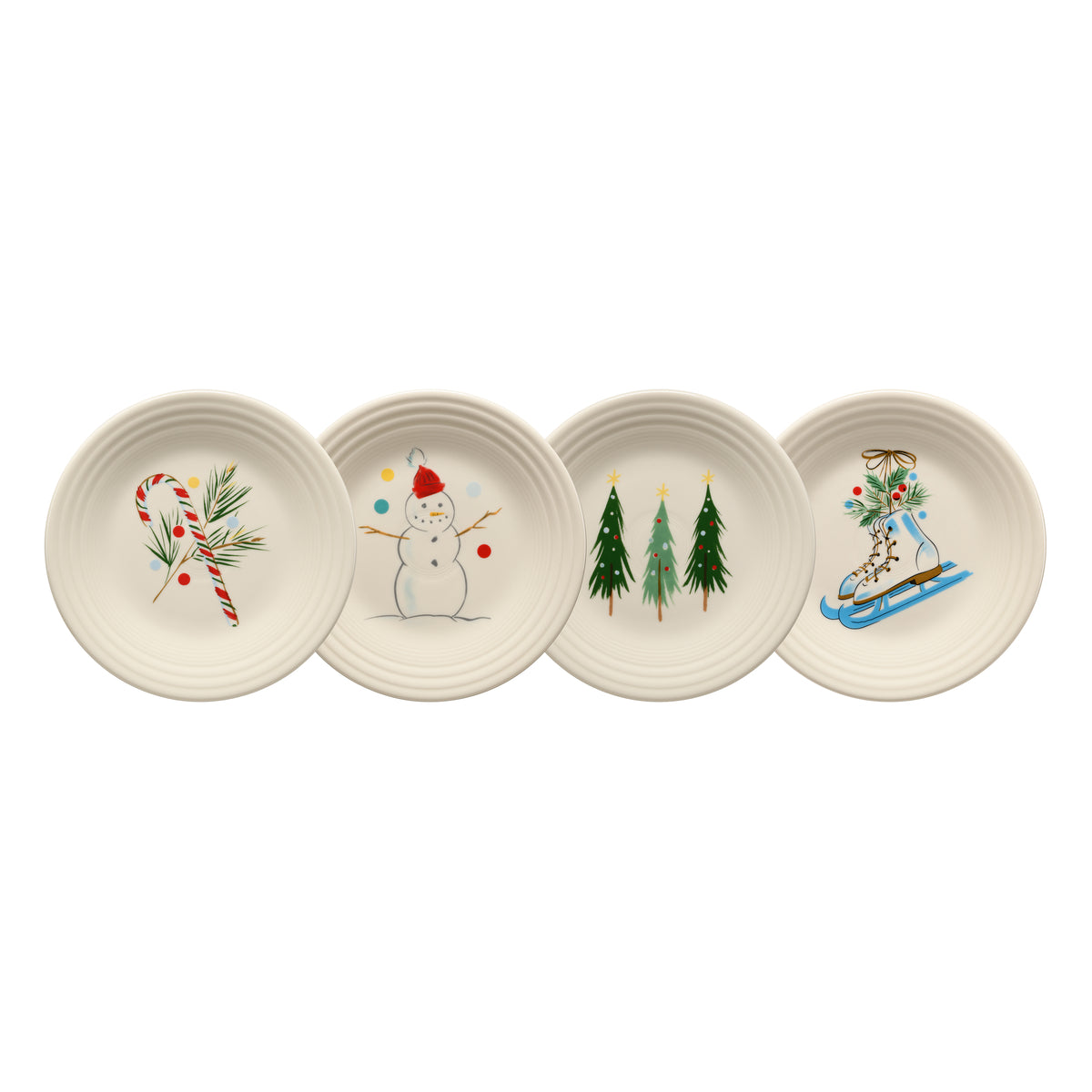 Fiesta Jolly Christmas Set of 4 Classic Rim 9 Inch Luncheon Plate