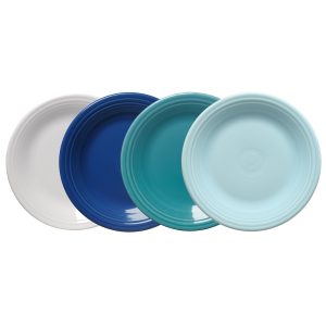 Fiesta Mixed Coastal Blues Classic Rim 10 1/2 Inch Dinner Plate, Set of 4