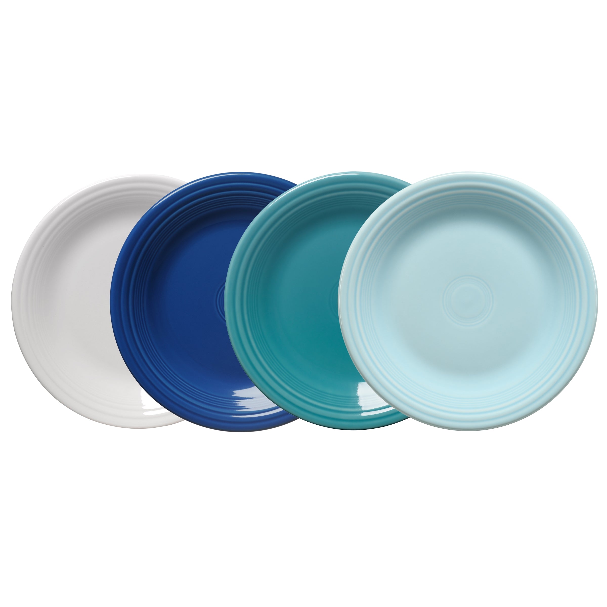 Fiesta Mixed Coastal Blues Classic Rim 10 1/2 Inch Dinner Plate, Set of 4