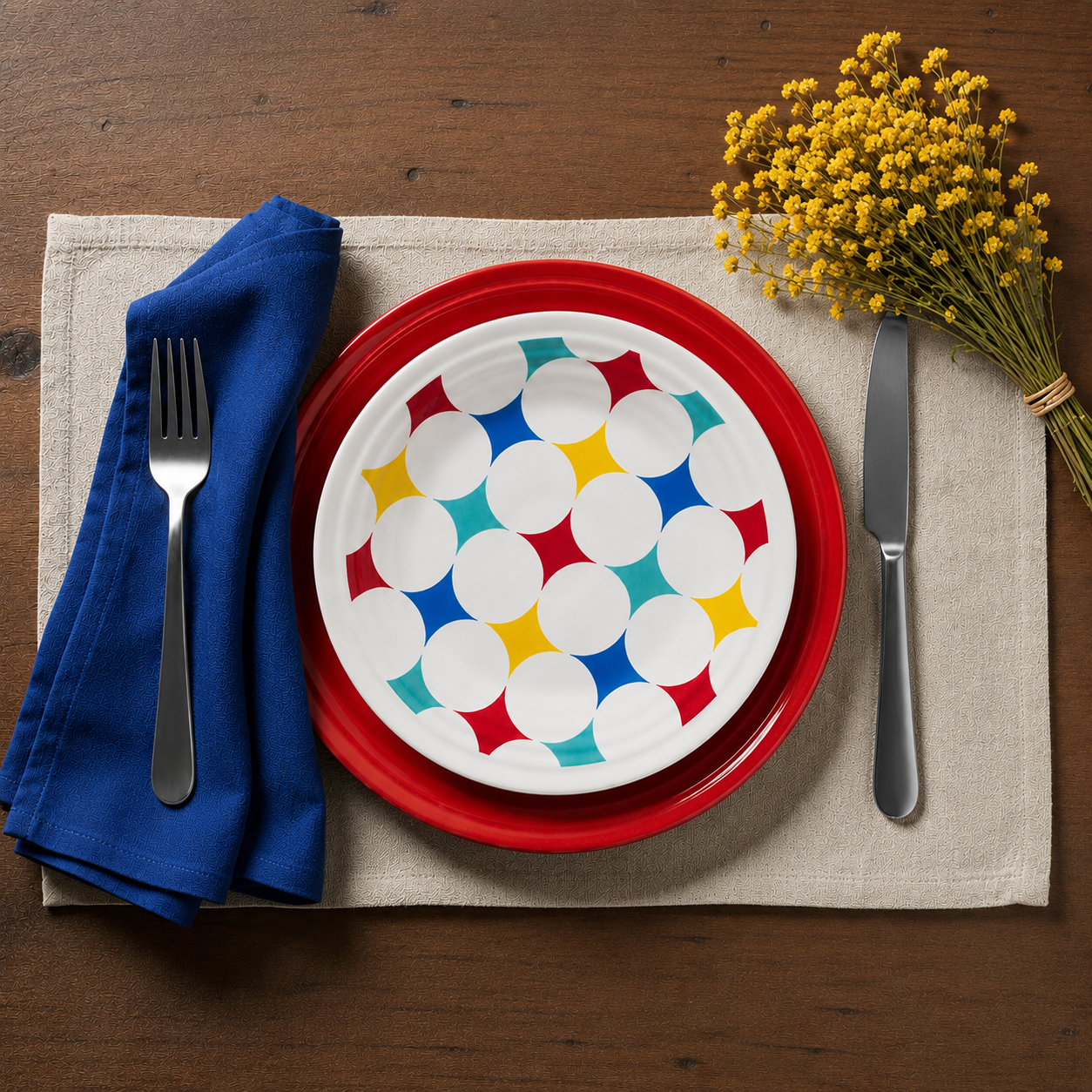Fiesta Fiesta Vibrant Kaleido Circles Classic Rim 9 Inch Luncheon Plate - Image 3