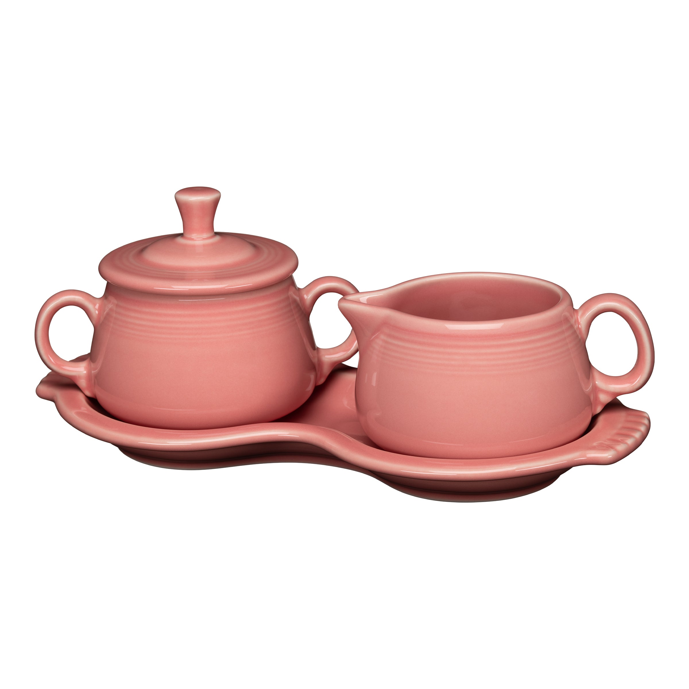 Fiesta Retired 4-Piece Sugar Bowl and Creamer Set with Tray - Image 3