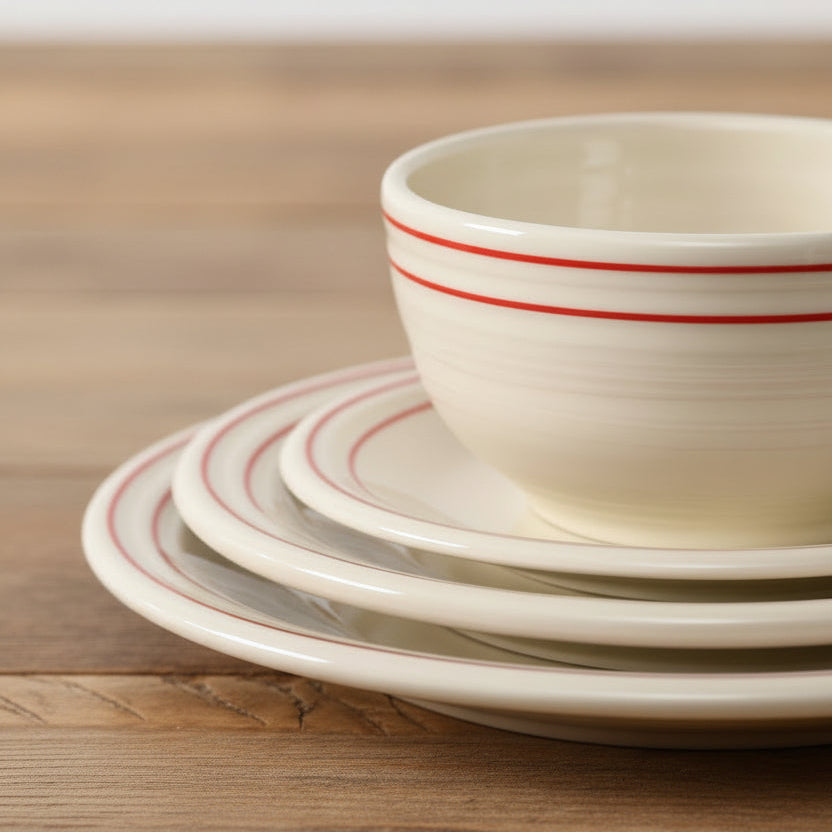 Fiesta Americana Scarlet Band Classic Bistro 3-Piece Dinnerware Set, Service For 1 - Image 3