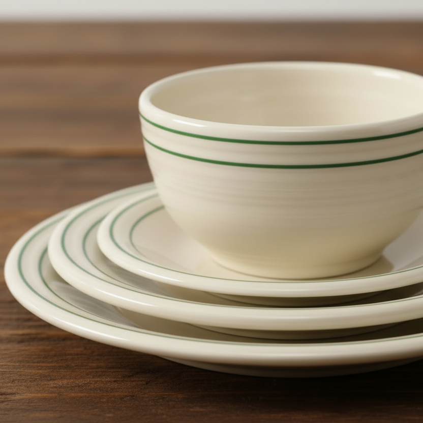Fiesta Americana Jade Band Classic Bistro 3-Piece Dinnerware Set, Service For 1 - Image 3