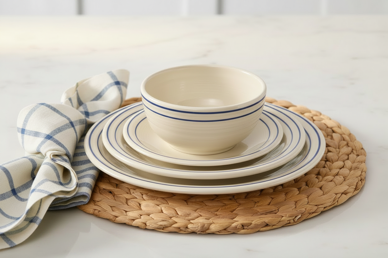 Fiesta Americana Lapis Band Classic Bistro 3-Piece Dinnerware Set, Service For 1 - Image 2