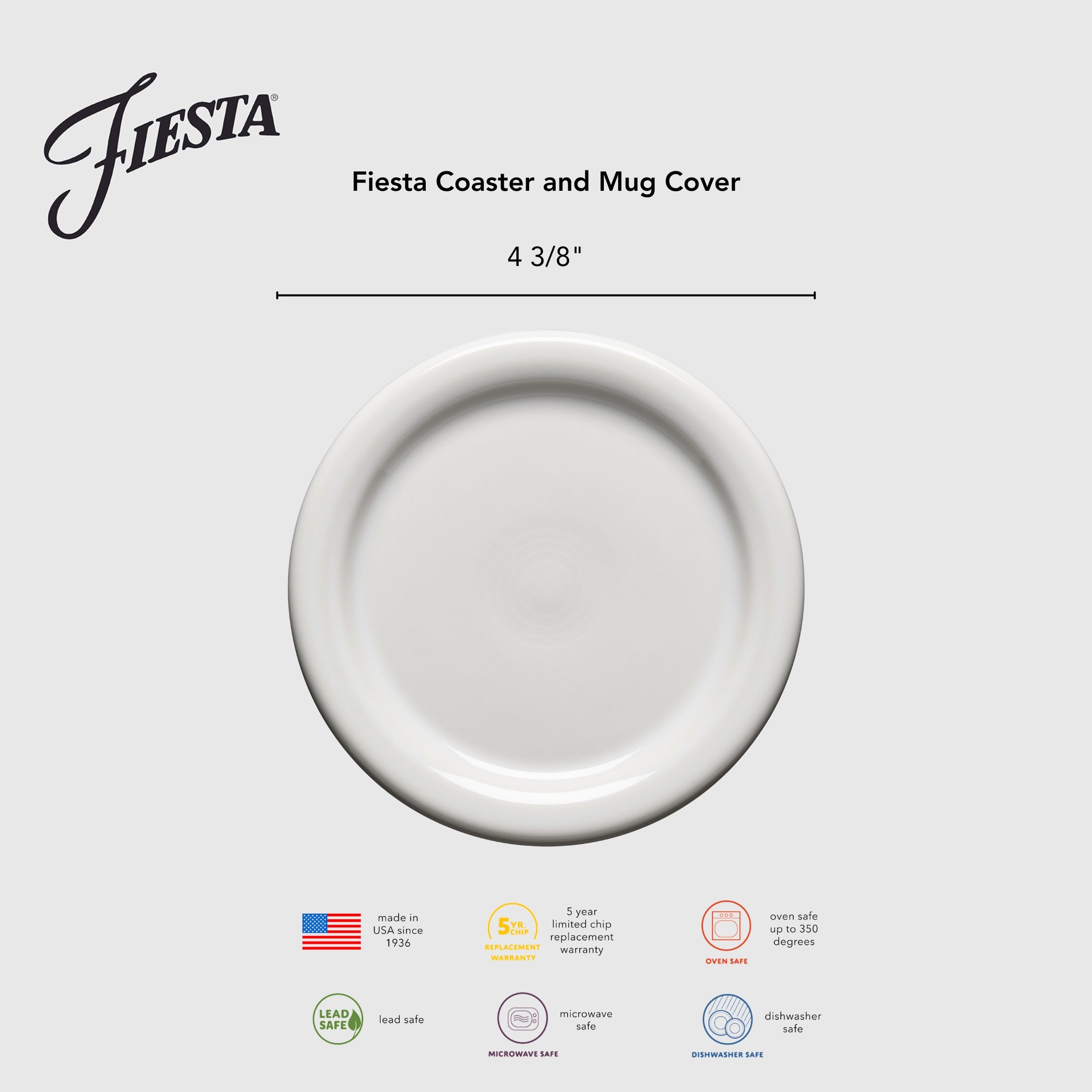 Fiesta Vibrant 4 3/8 Inch Mixed Color Coaster and Mug Cover - Image 2