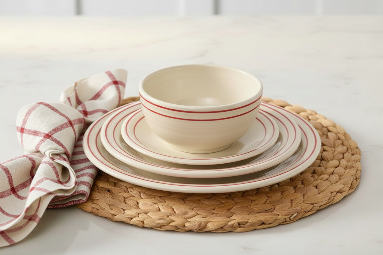 Fiesta Americana Scarlet Band Classic Bistro 3-Piece Dinnerware Set, Service For 1 - Image 2