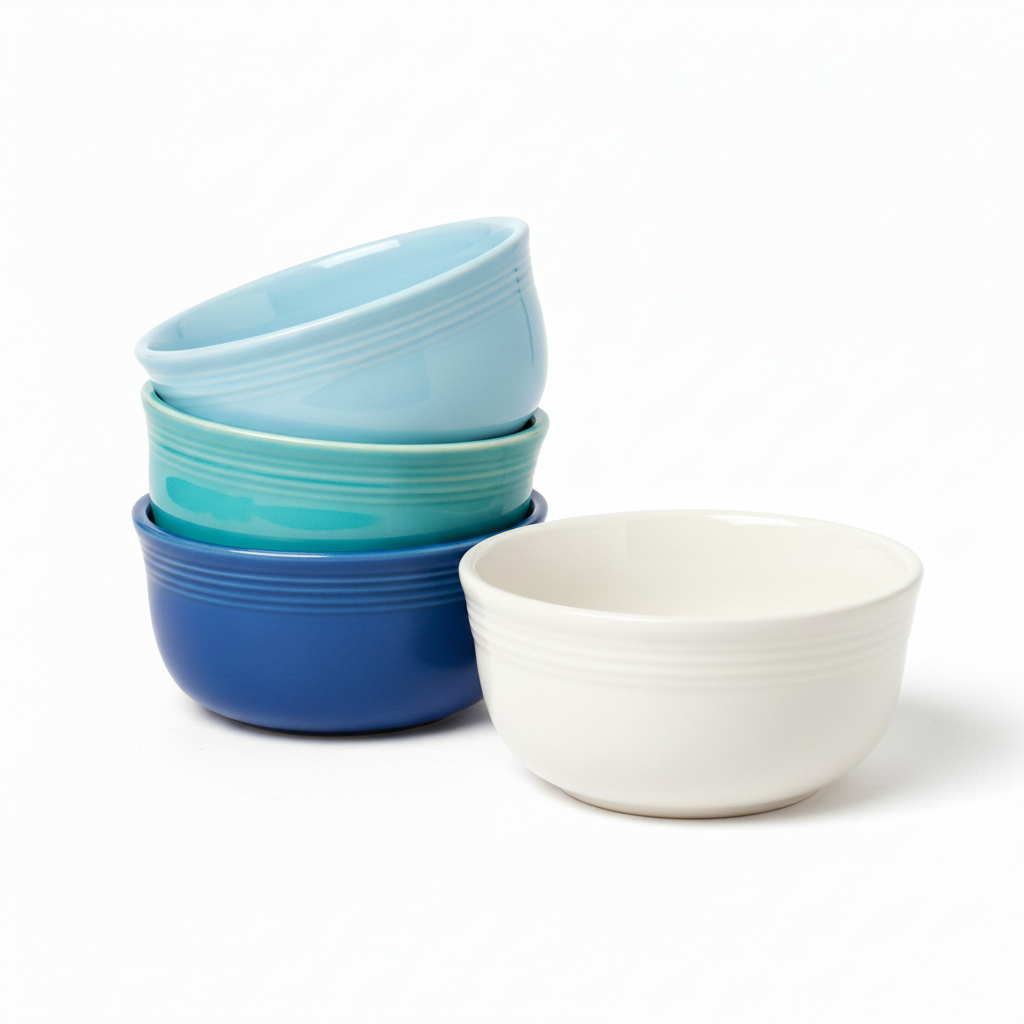 Fiesta Mixed Coastal Blues All-Purpose 6-Inch 28OZ Gusto Bowls, Set of 4